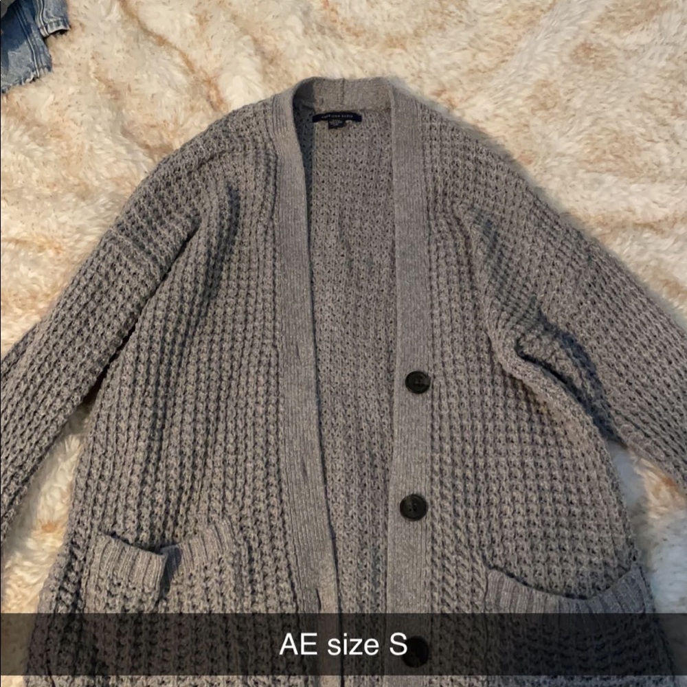 Gray American Eagle Cardigan Size Small